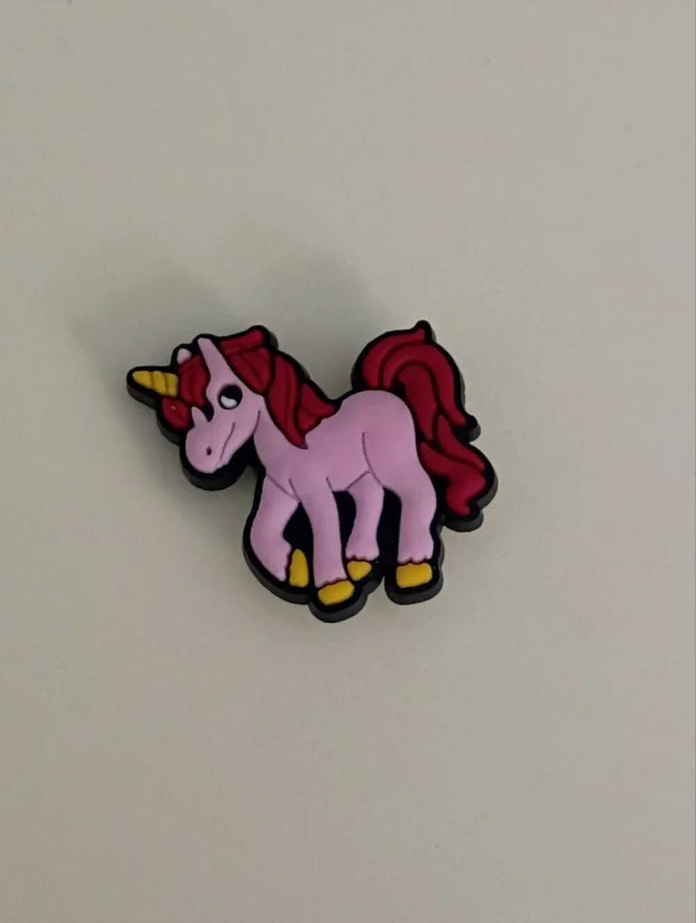 10 for $10 Jibbitz Croc Charms - Pink Unicorn with Red Hair Mane Tail 4